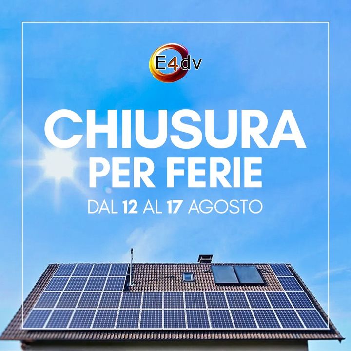 Chiusura per Ferie ☀

Vi informiamo che saremo chiusi per ferie