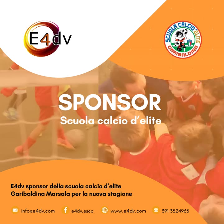 E4DV è sponsor ufficiale della Garibaldina Marsala! ⚽💙

Sosteniamo insieme la