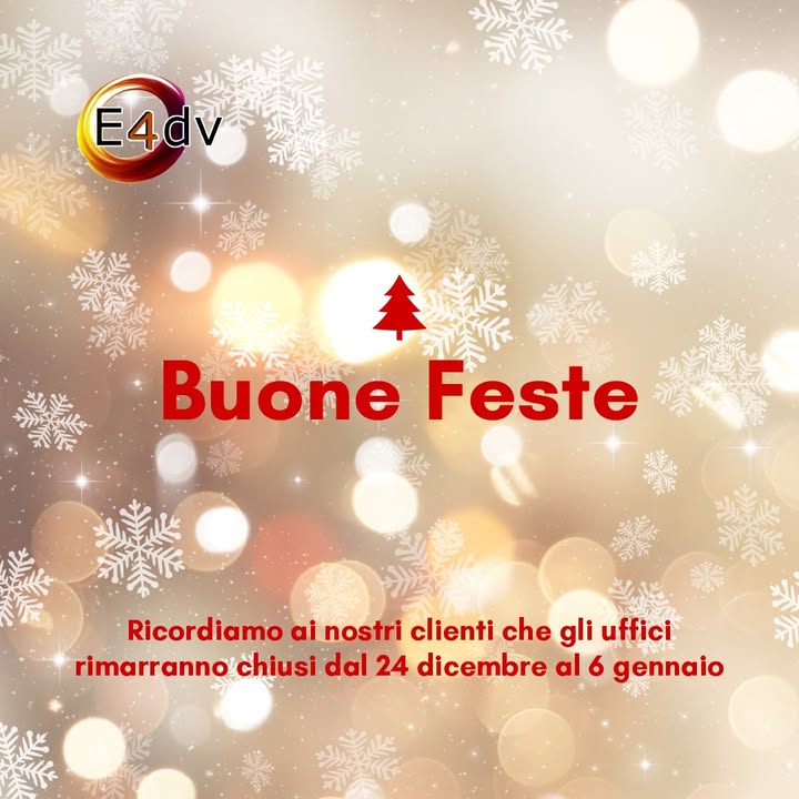 E4DV vi augura buon Natale e felice anno nuovo!

#BuoneFeste #ClickosoLab